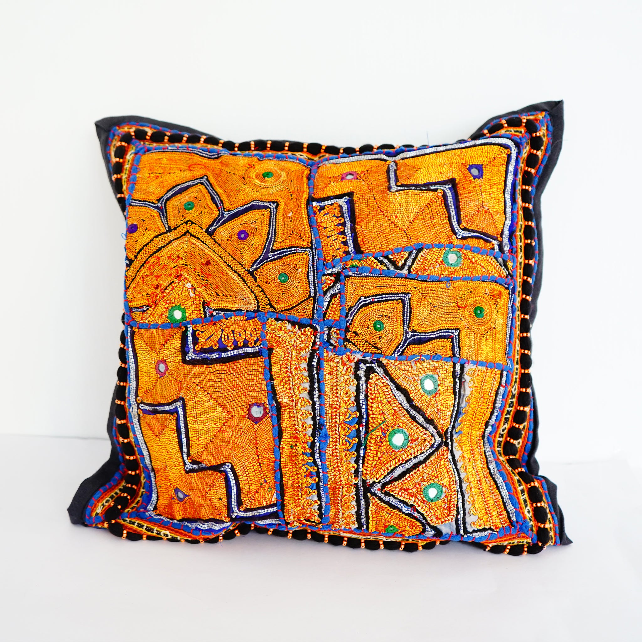 Kutch-Embroidered Pillow Cover – Vibrant Handcrafted Textile Art