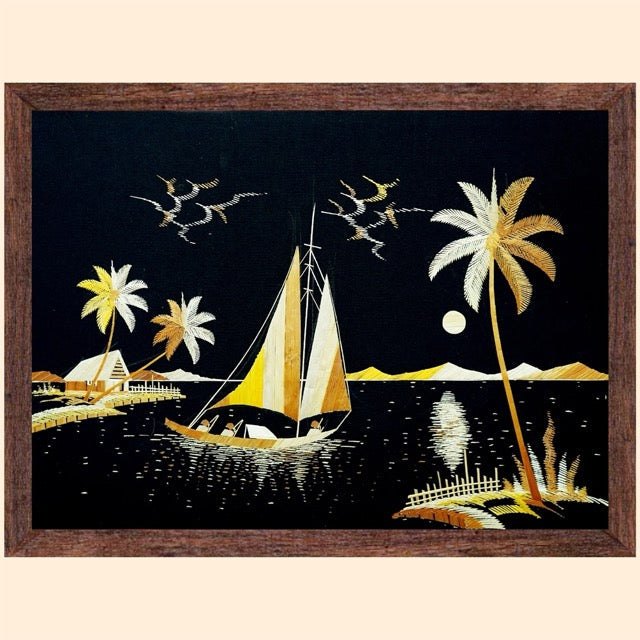 Coastal Straw Art - Unique Handmade Art for Home Decoration