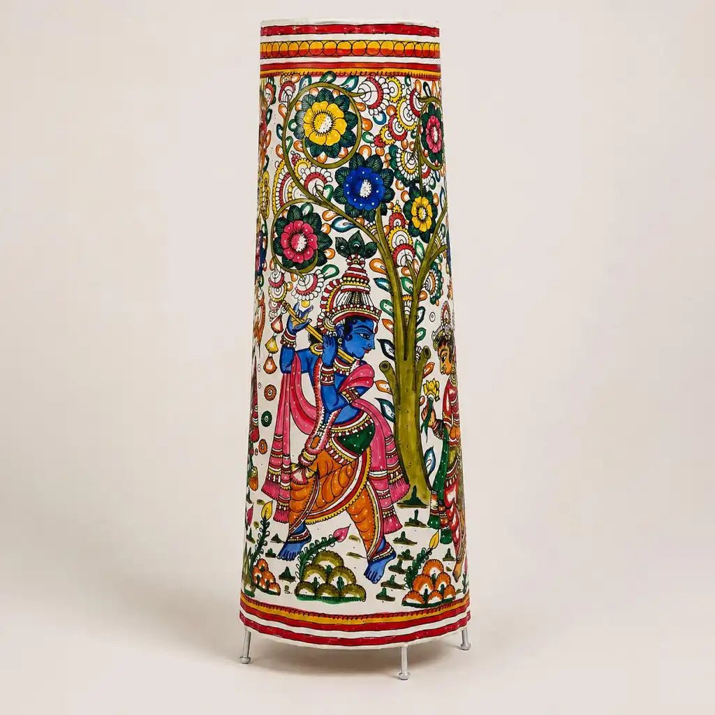 Radha Krishna Lamp – Traditional Tholu Bommalata Art - Culturati