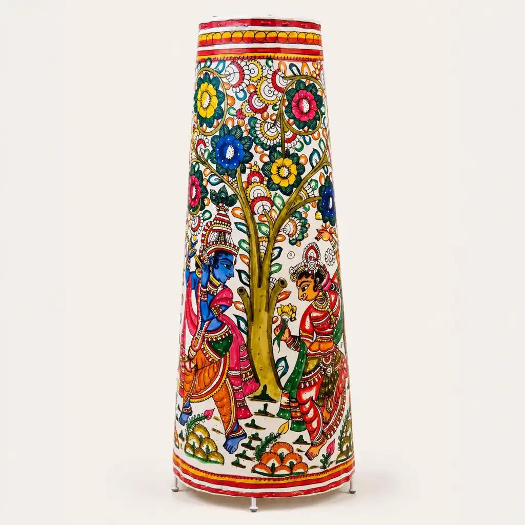 Radha Krishna Lamp – Traditional Tholu Bommalata Art - Culturati