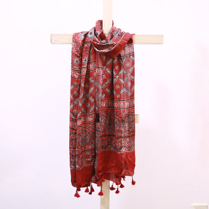 Shop Luxurious Ajrak Silk Stoles Online