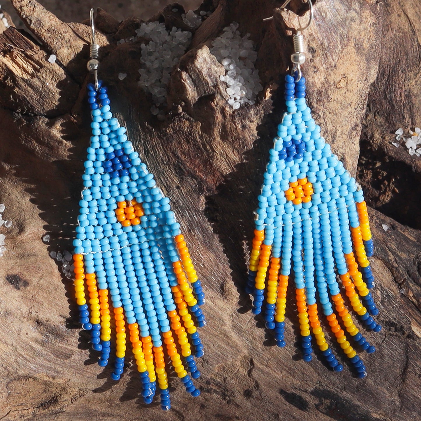 Kutch Bead Work Earring - Blue