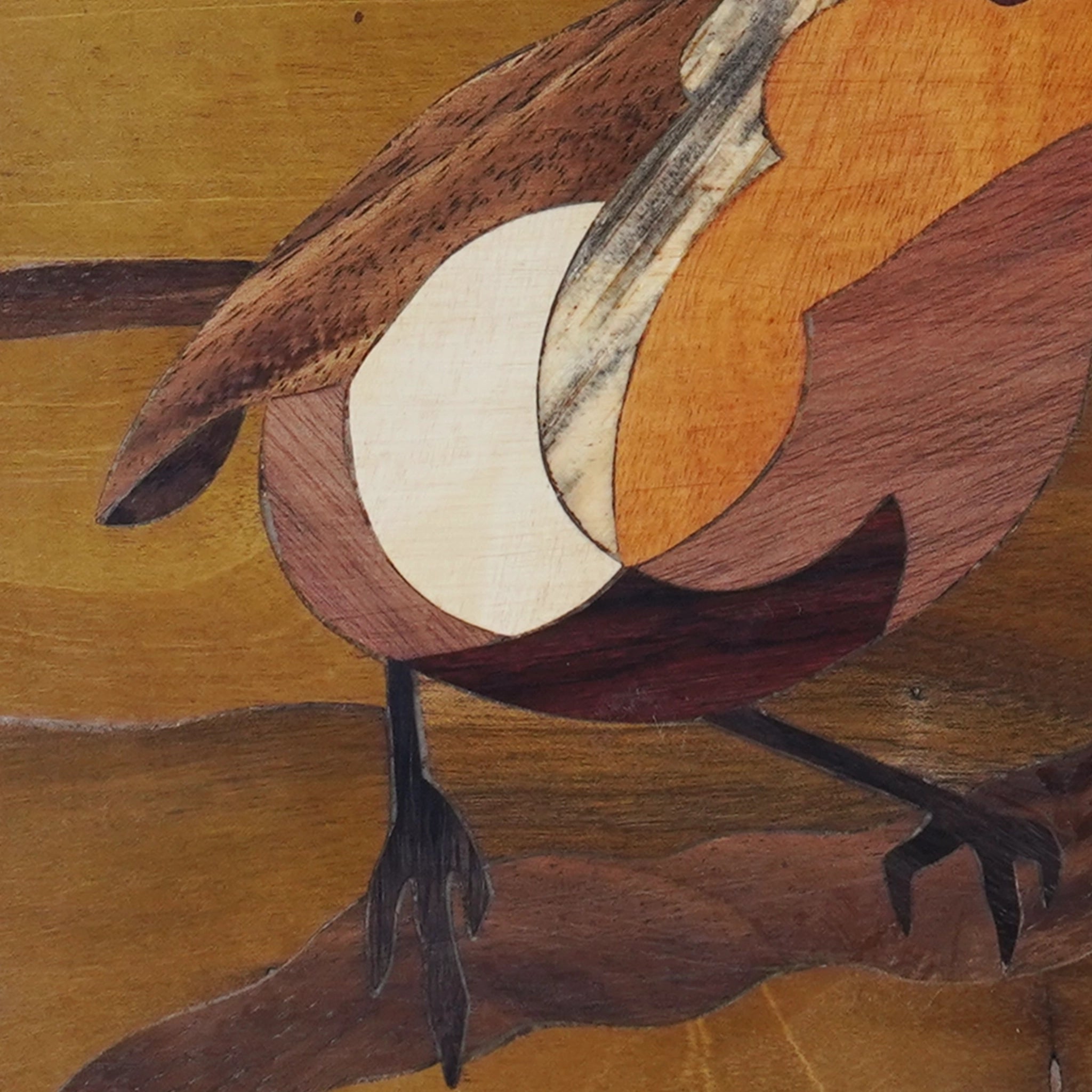 Mysore Wooden Inlay Artwork Sparrow on Branch-Made to Order