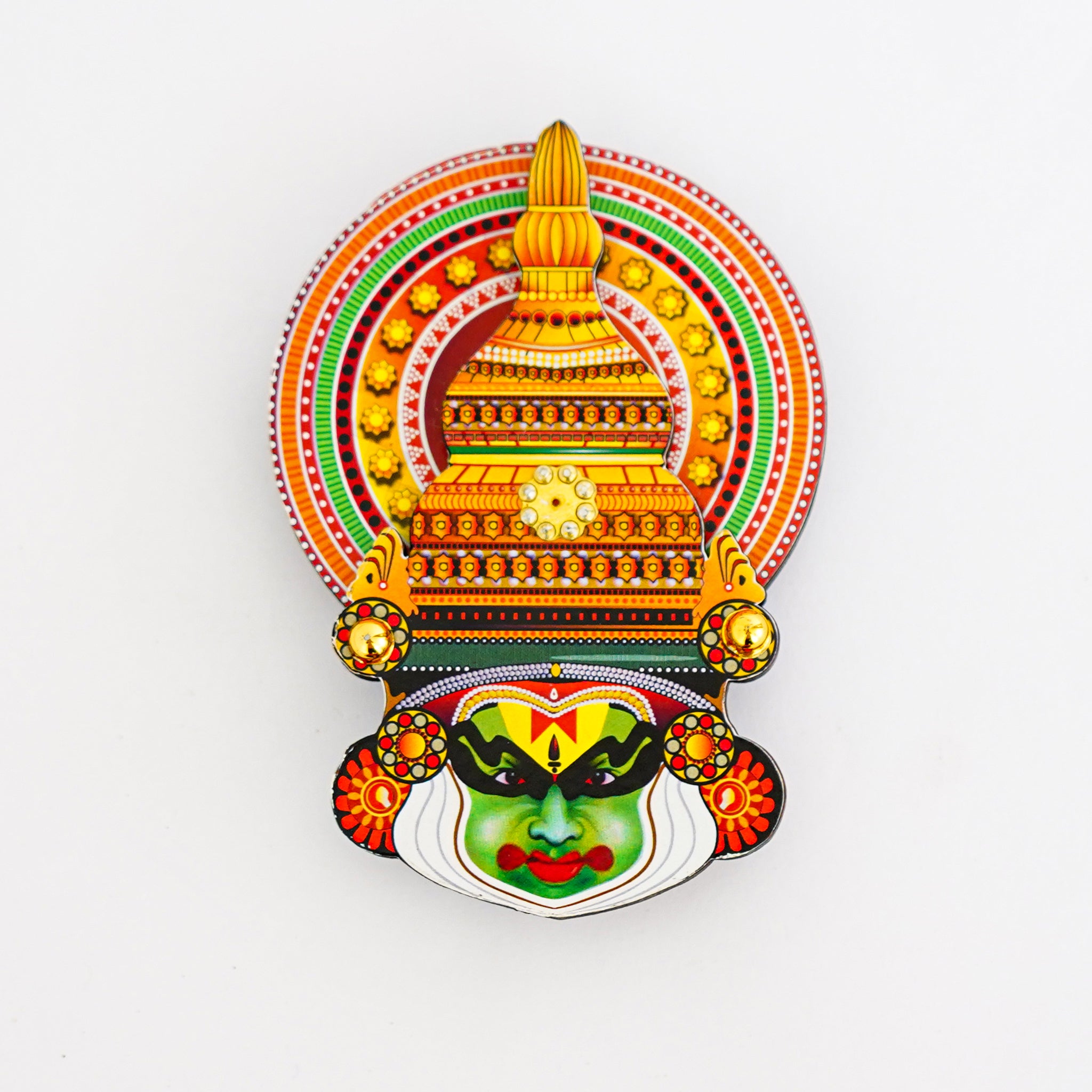 Traditional Decor Mini Gift Set - Elephant, Kathakali Magnet & Nettipattam Car Hanging