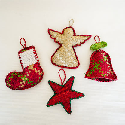 Eco-Friendly Christmas Tree Decoration Combo(Pack of 4) |Handmade Screw Pine