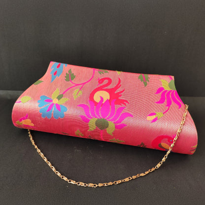 Paithani Serene Swan Clutch