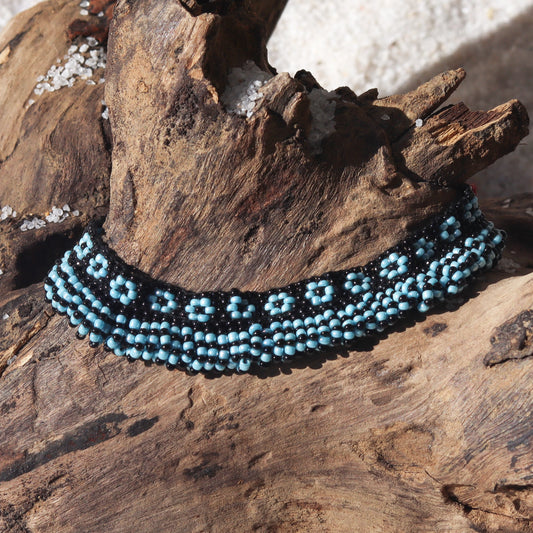 Bead work Neck piece - Black & Blue