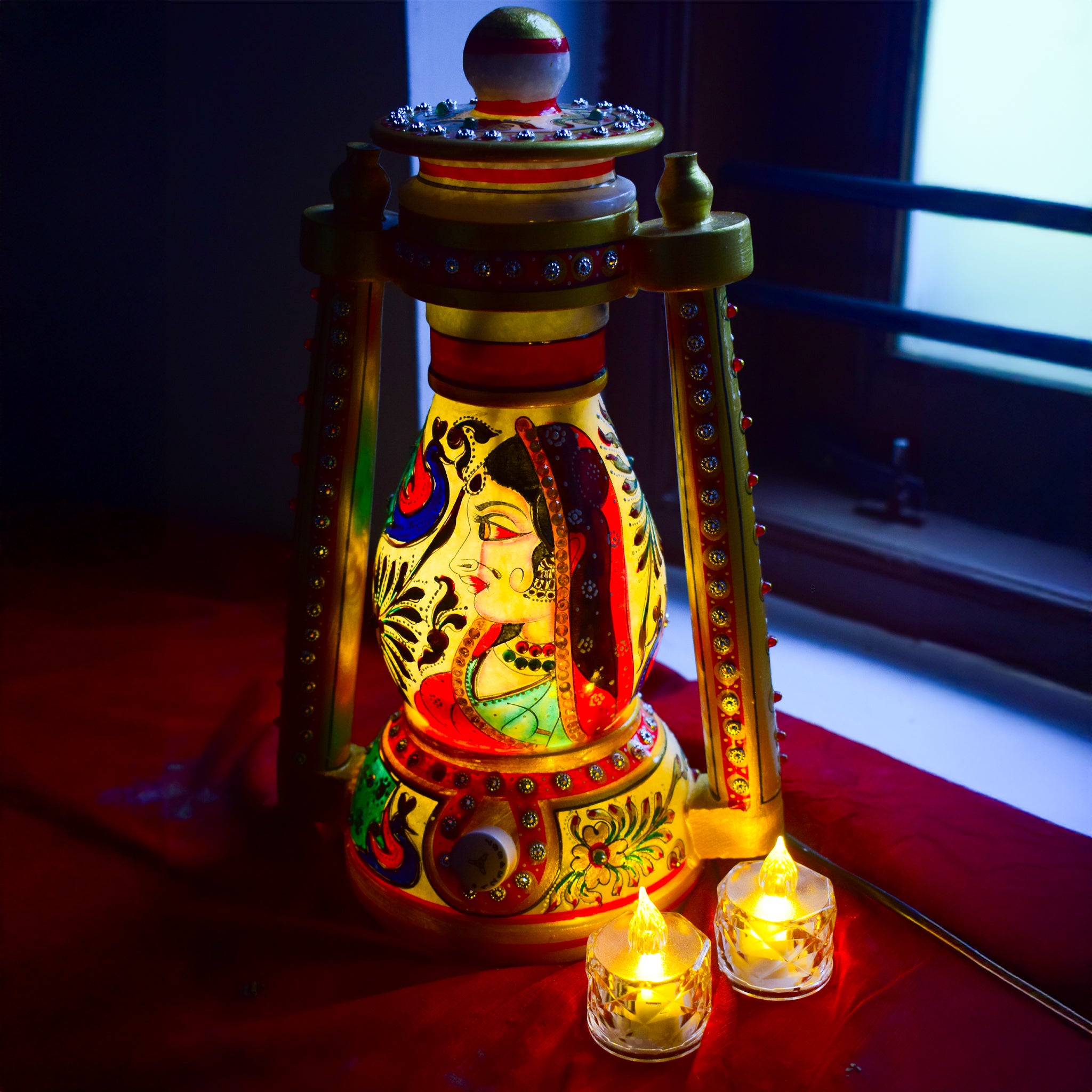 Kishangarh Marble Lantern-Rajasthani Woman-Bani Tani Painting