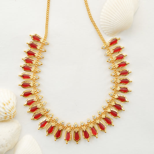 Kerala Palakka Jewellery - Red Nagapadam Necklace