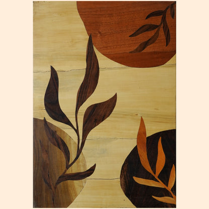 Mysore Wooden Inlay Artwork 3 Boho leaves-Made to Order