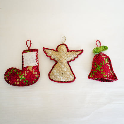 Eco-Friendly Christmas Tree Decoration Combo(Pack of 3) |Handmade Screw Pine