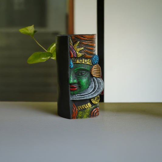 Handmade Kathakali Half Face terracotta Planter