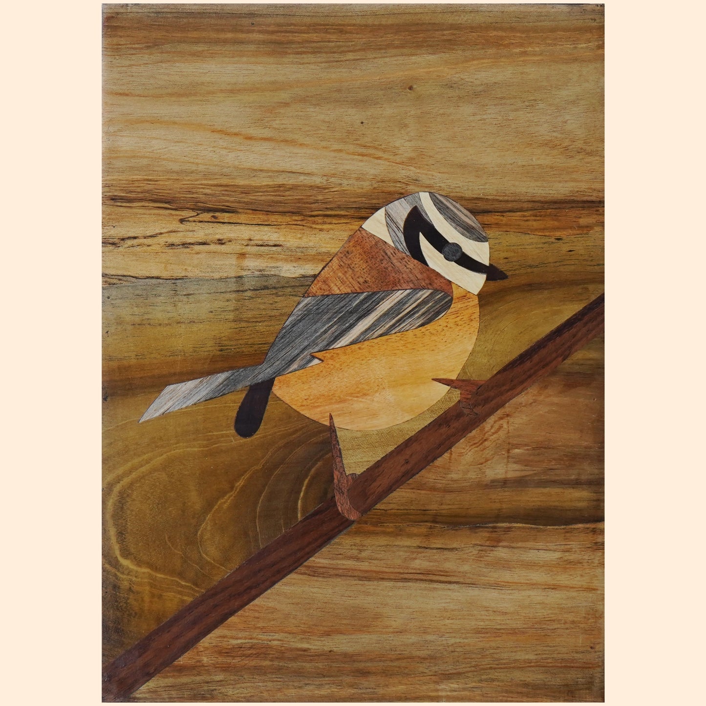 Mysore Wooden Inlay Artwork Sparrow-Made to Order