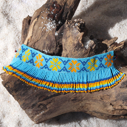 Kutch Bead work Neck Piece - Blue