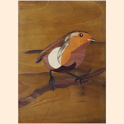 Mysore Wooden Inlay Artwork : Sparrow on Branch