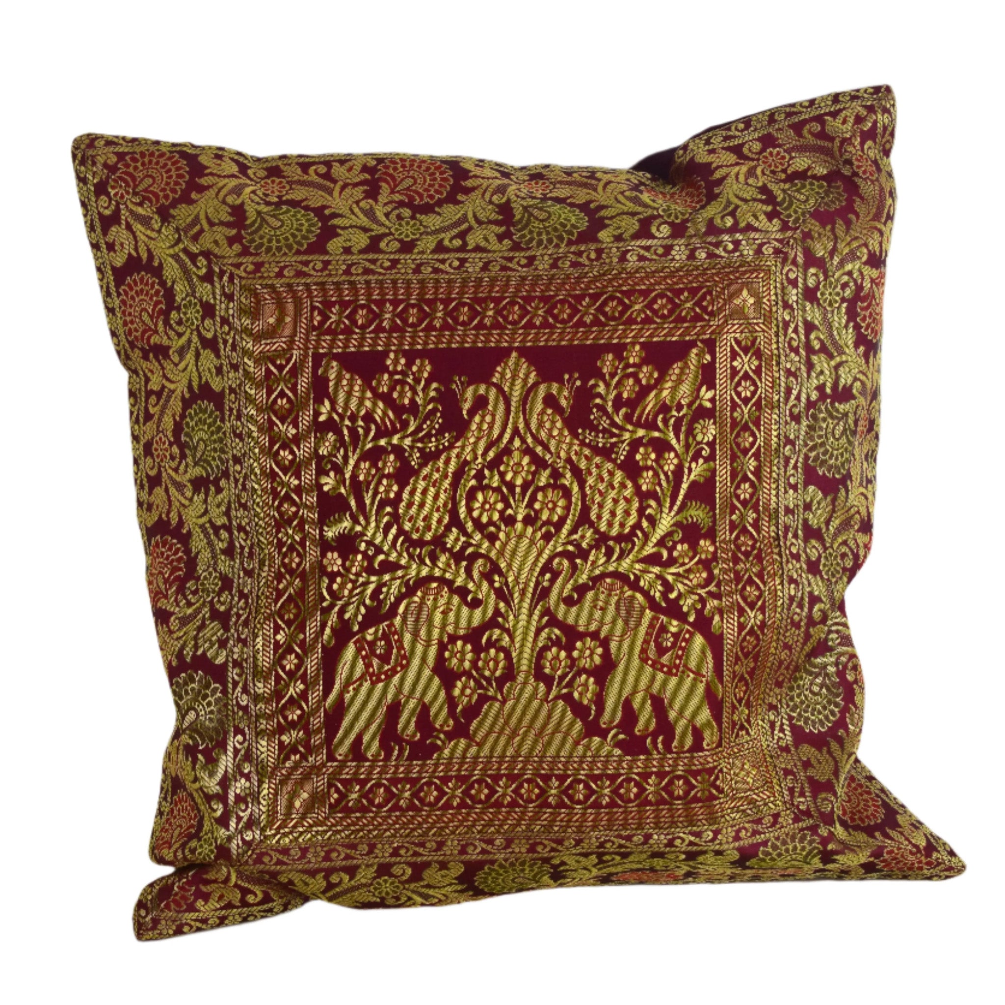 Banarasi Patchwork Pillow Covers with zari Work