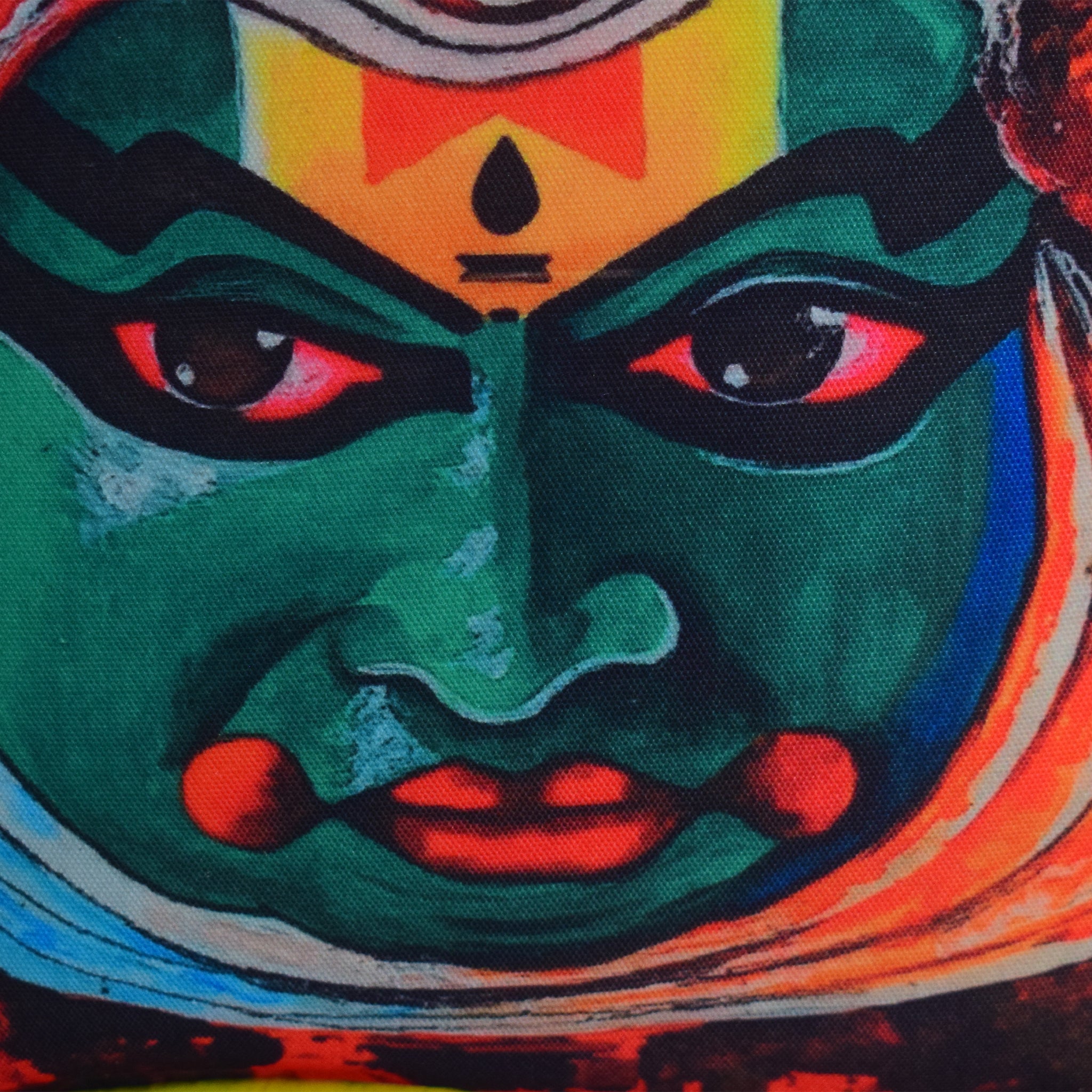 Kathakali Face Cushion Cover