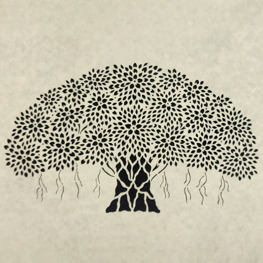 Eternal Banyan Tree of Life: A Sanjhi Paper Cutting Masterpiece