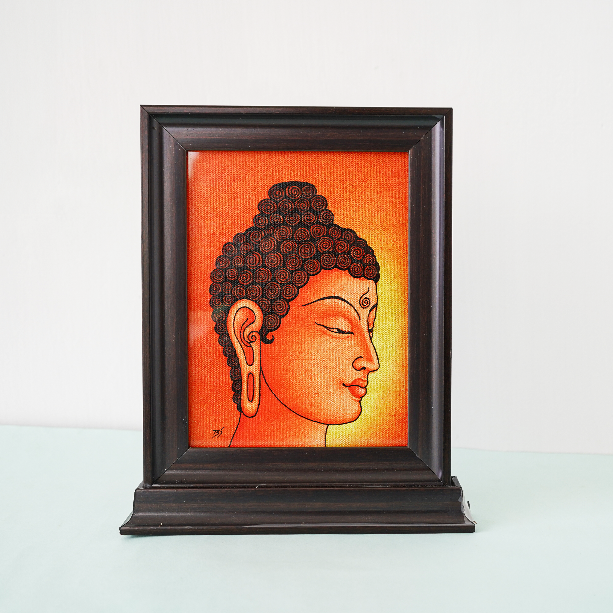 Handcrafted Buddha Mural Painting | Spiritual Art Decor(Length:9"xBreadth:11") mural painting wall art by Culturati