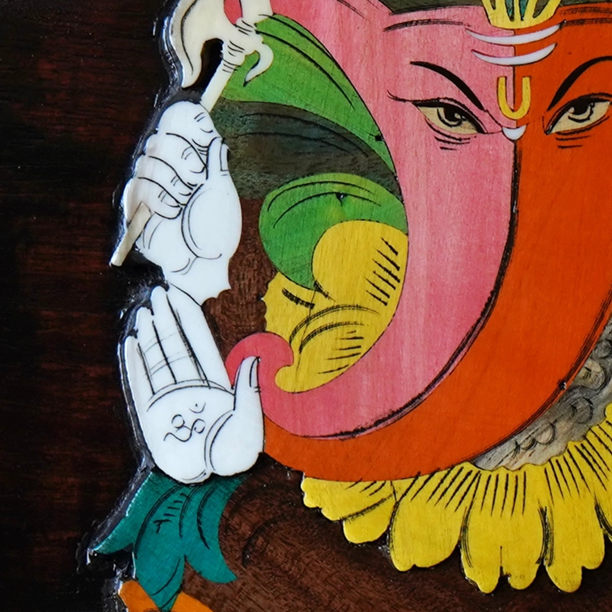 Mysore Wooden Inlay Artwork Blossoming Ganesha-Made to Order