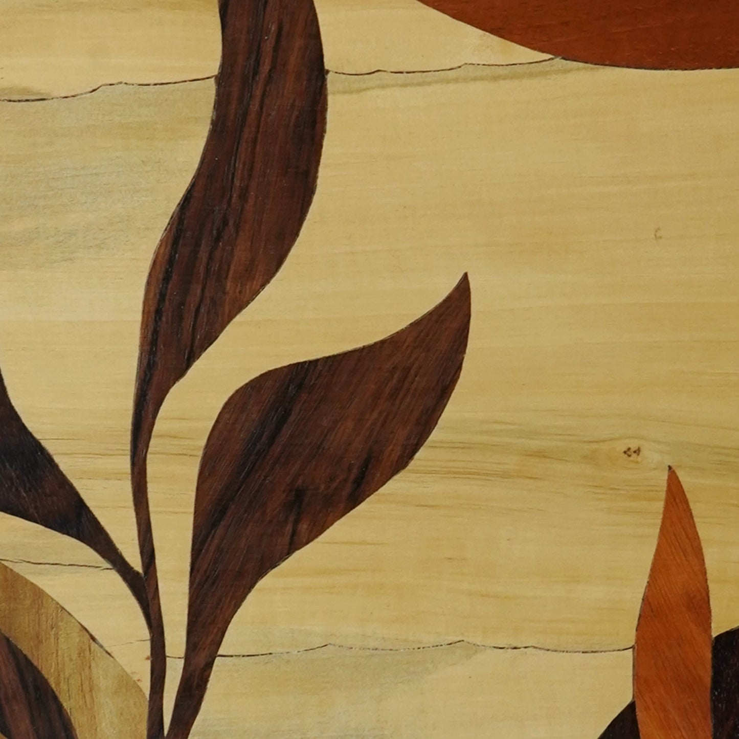 Boho Leaves Wooden Inlay Art: Whimsical Elegance – Culturati