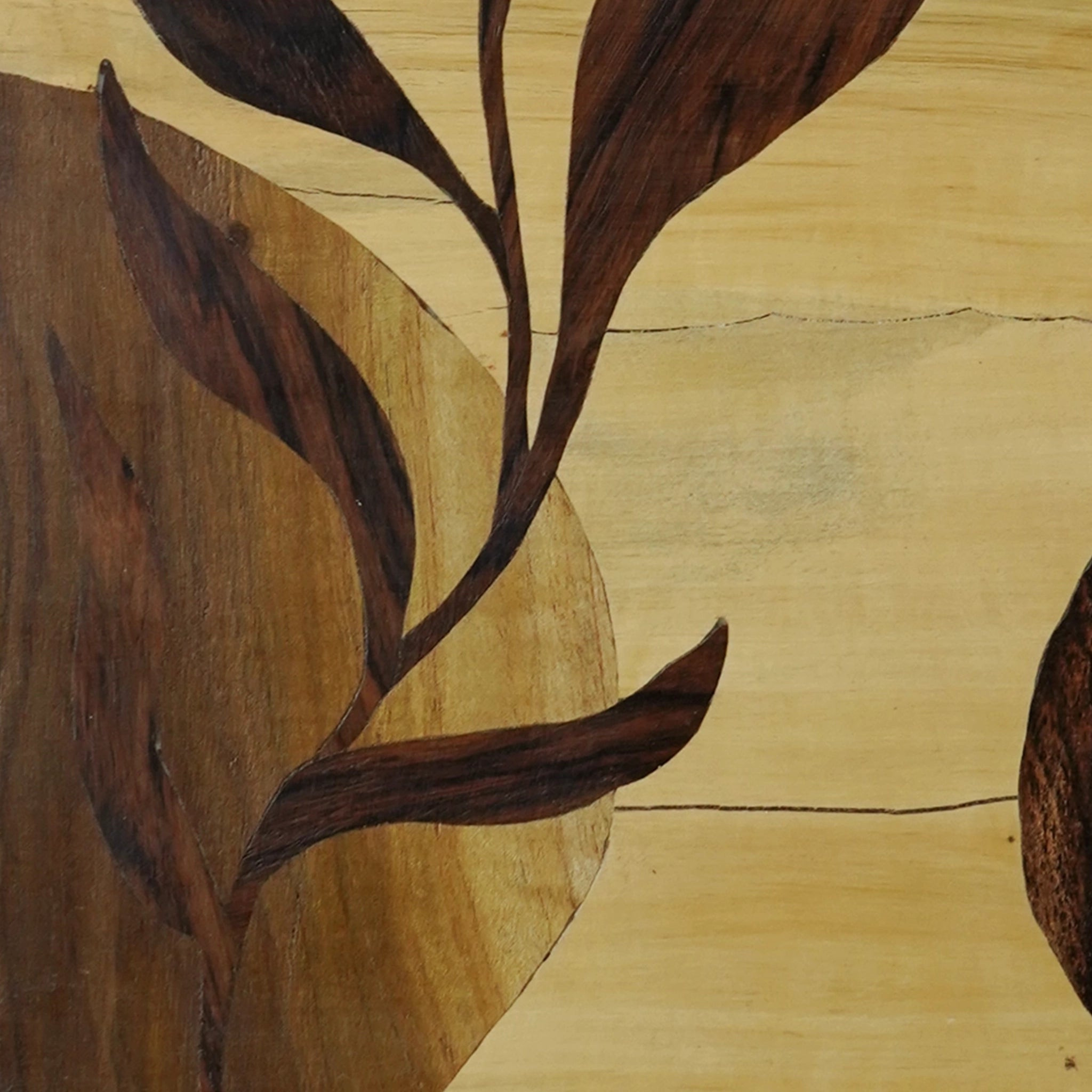 Mysore Wooden Inlay Artwork 3 Boho leaves-Made to Order