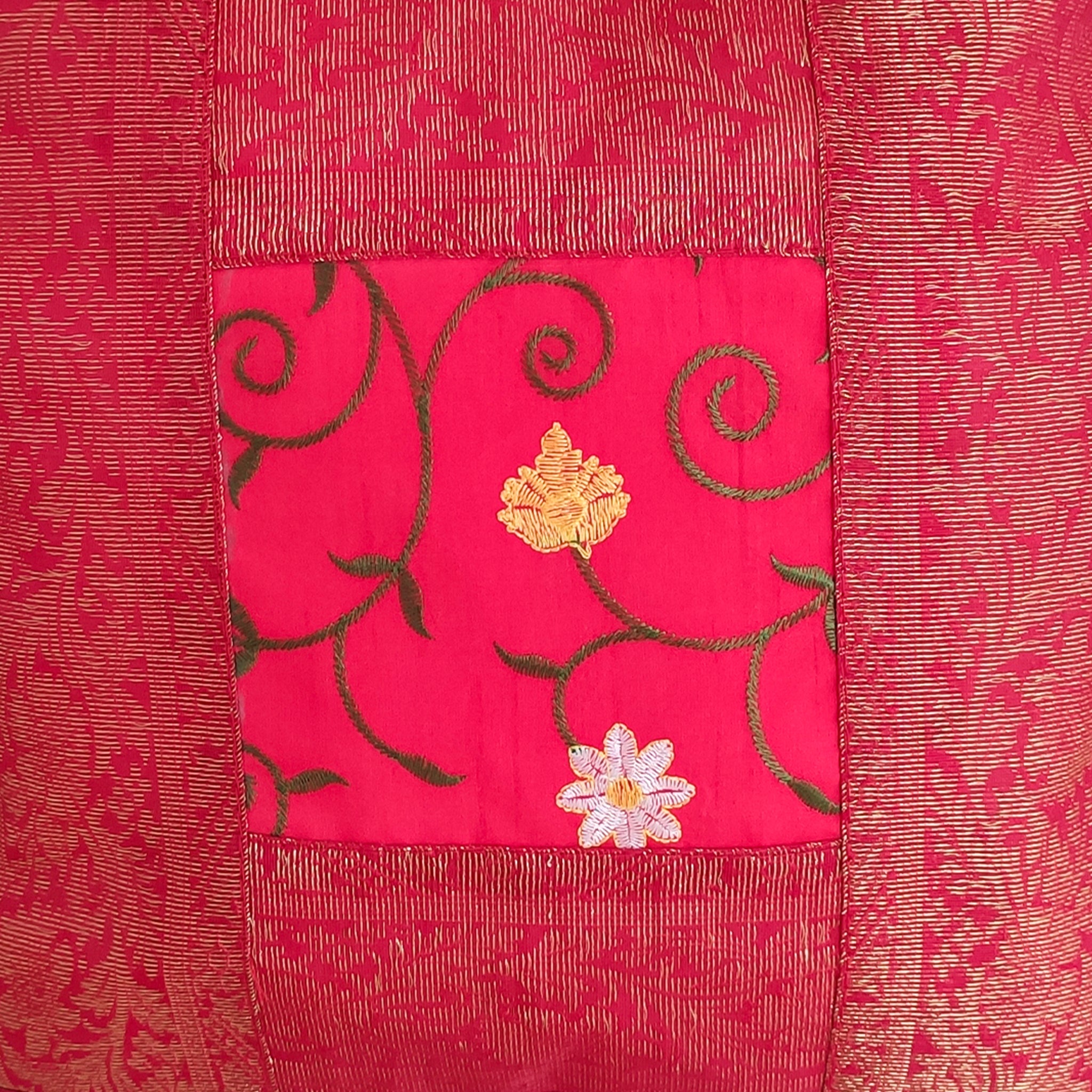 Banarasi Patchwork Pillow Covers with Zari Work Set of 2 (16cmx16cm)