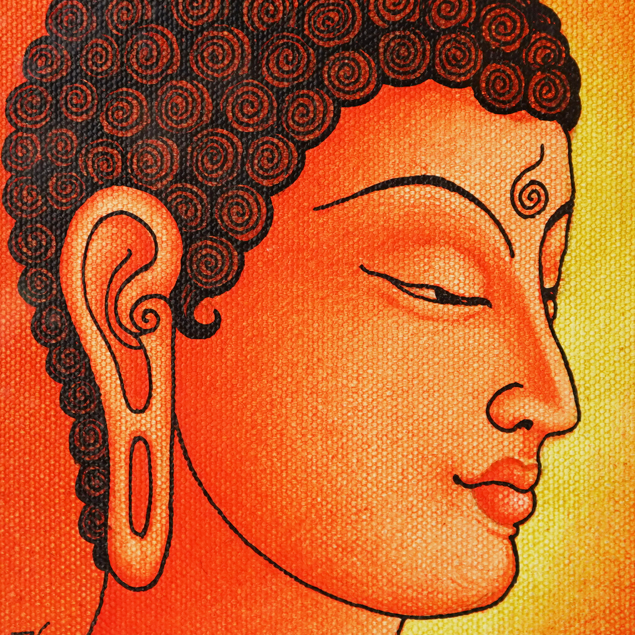 Handcrafted Buddha Mural Painting | Spiritual Art Decor(Length:9