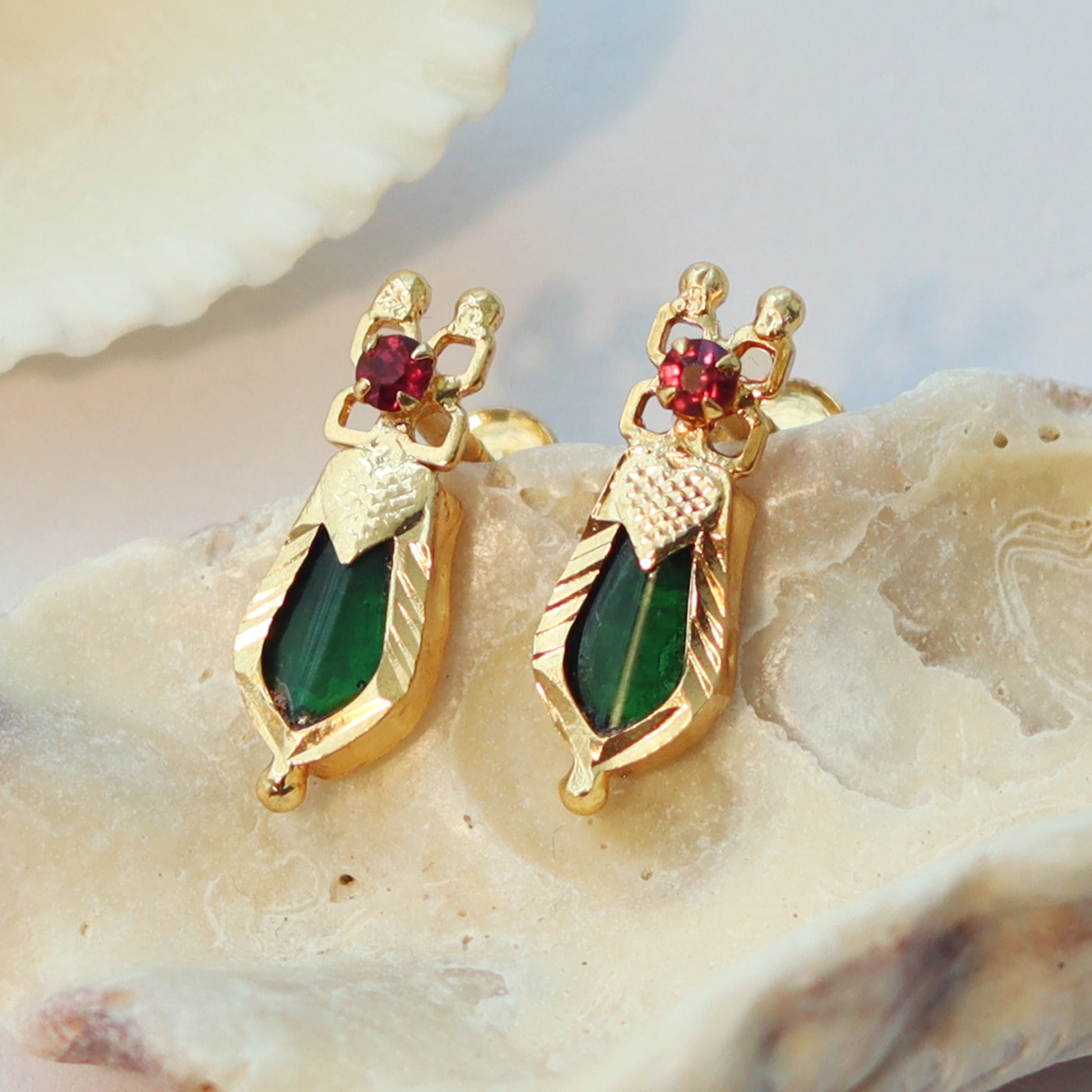 Palakka earrings gold deals