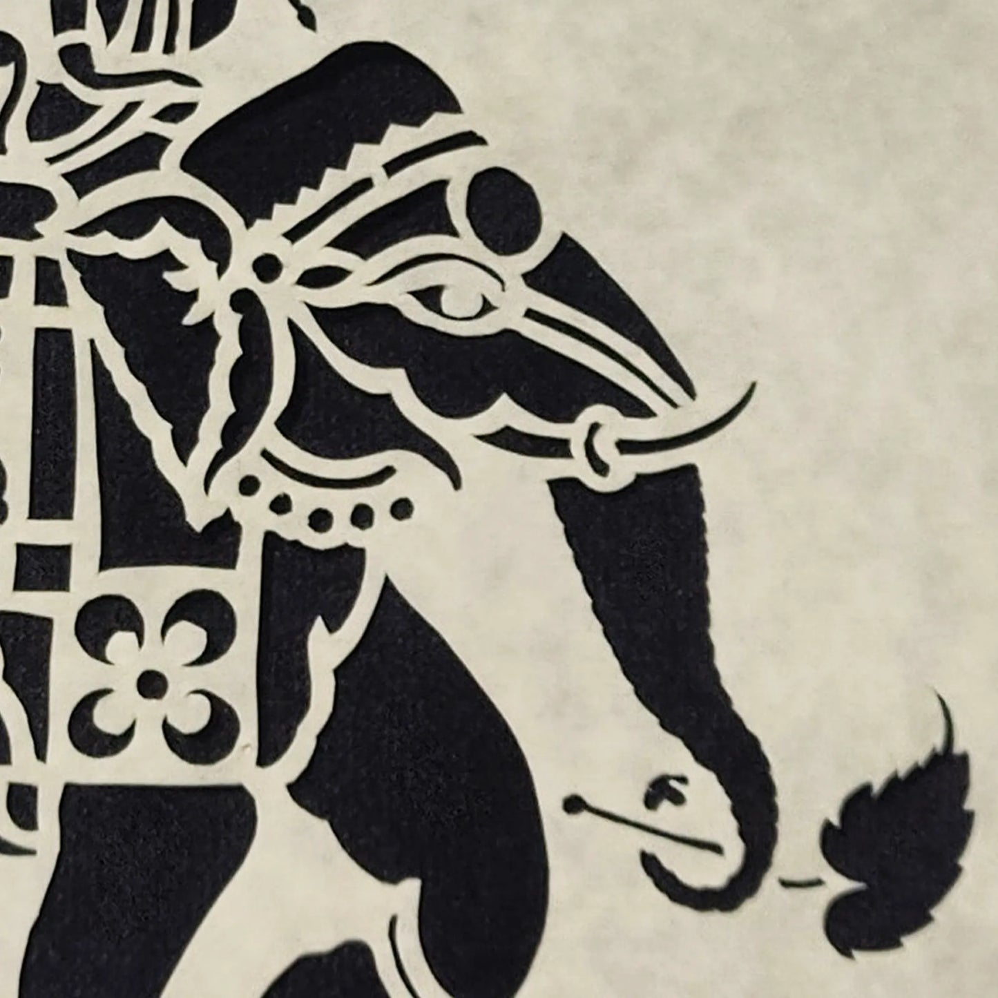 Elephant with Mahout Sanjhi paper cutting-Made to Order