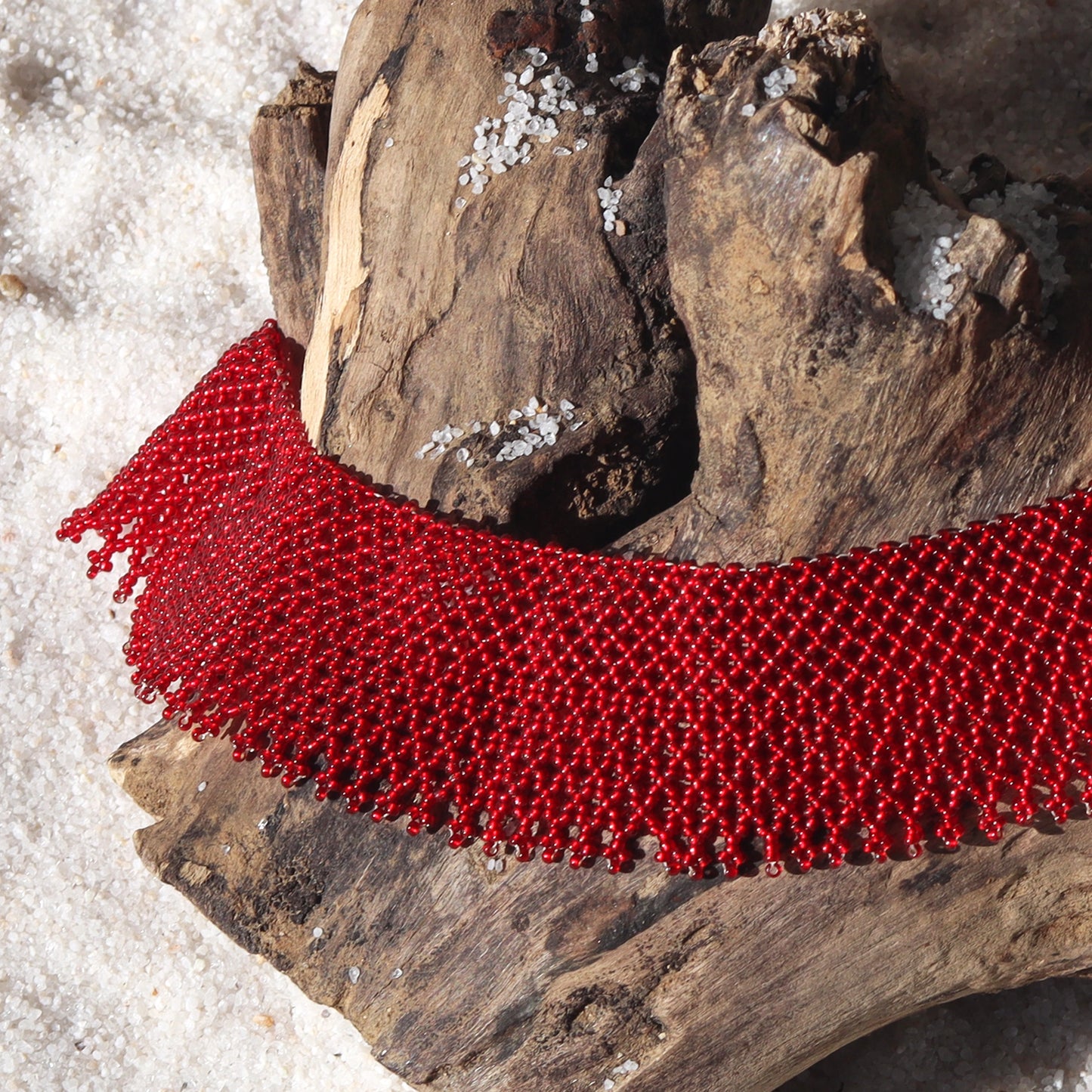 Kutch Bead work Neck piece - Red