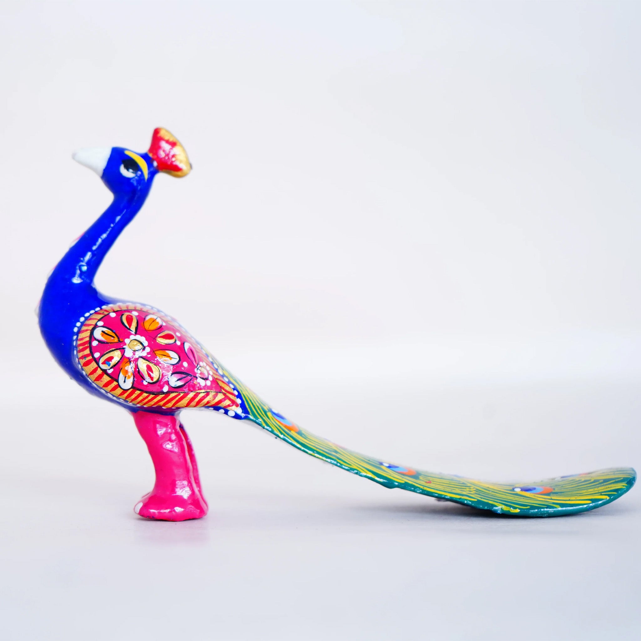 Elegant Handcrafted Meenakari Design Peacock Statue