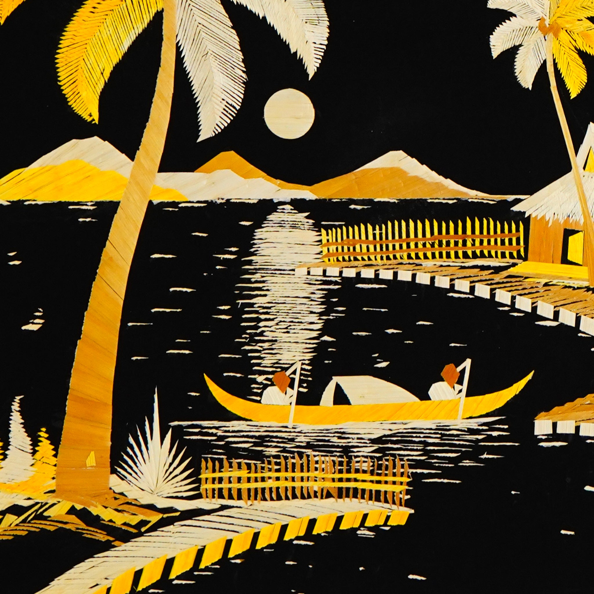 Traditional Kerala Straw Art  Lakeside Elegance [Length - 13.5" Width - 19.5"]