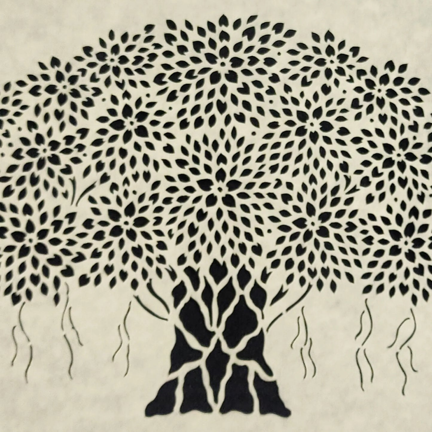 Eternal Banyan Tree of Life: A Sanjhi Paper Cutting Masterpiece