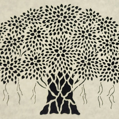 Eternal Banyan Tree of Life: A Sanjhi Paper Cutting Masterpiece