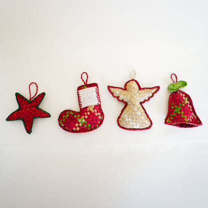 Eco-Friendly Christmas Tree Decoration Combo(Pack of 4) |Handmade Screw Pine