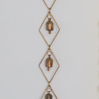 Kutch Copper Bells-Diamond-shaped Hanging Bell