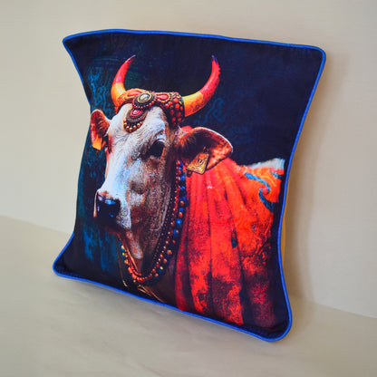 Divine Cow Digital Printed Cushion Cover.