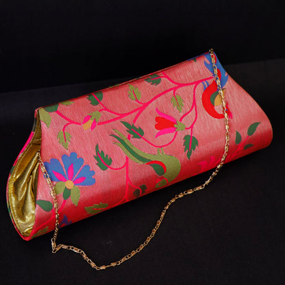 Paithani Serene Swan Clutch