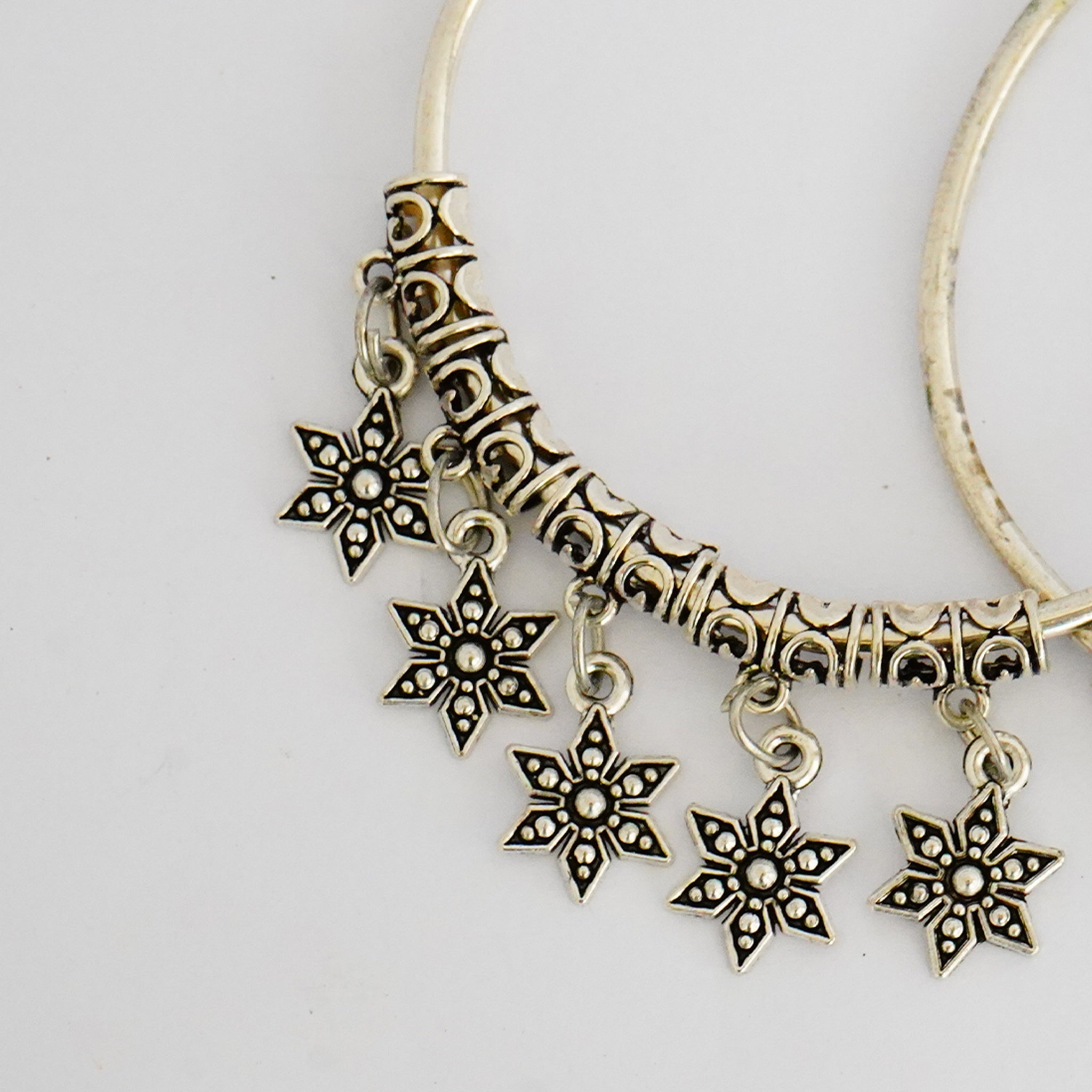 Oxidized German Silver Bangles with Dangling Stars(Set of 2)