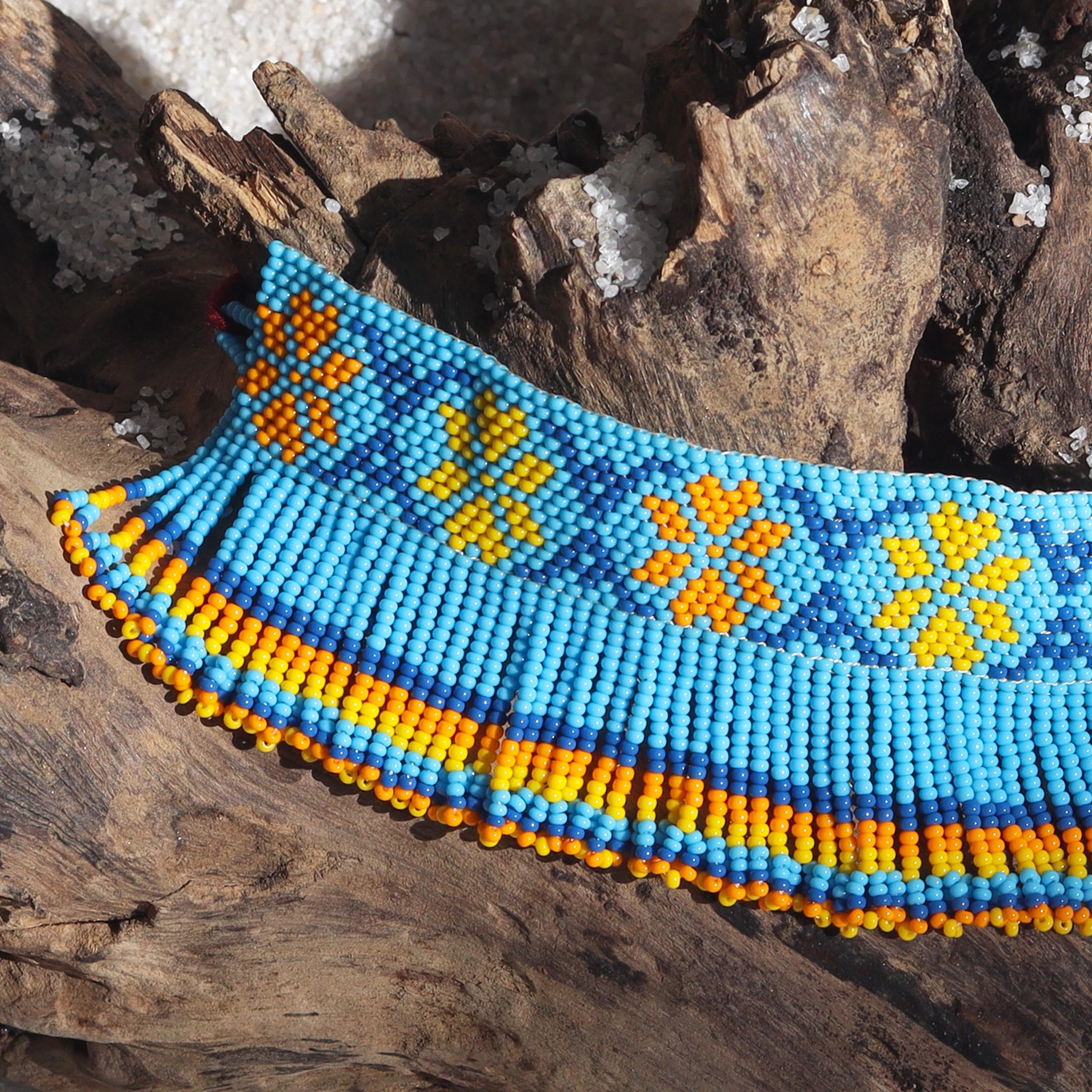 Kutch Bead work Neck Piece - Blue