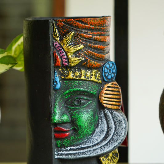 Handmade Kathakali Half Face terracotta Planter