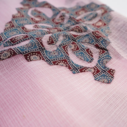 Shop Pastel Pink & Blue Applique Kotadoria Dupatta Online