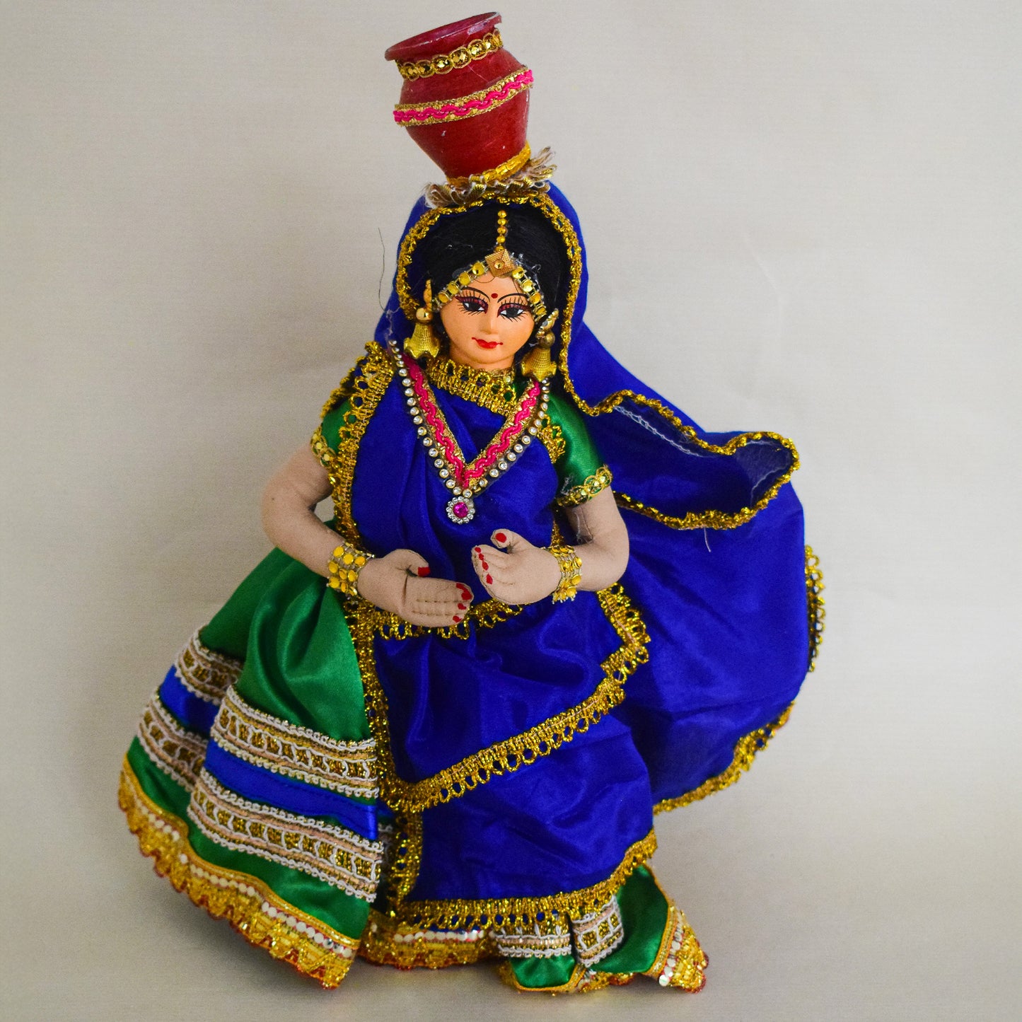 Handmade Raagini Gopika Fabric Doll The Bejeweled Pot Bearer