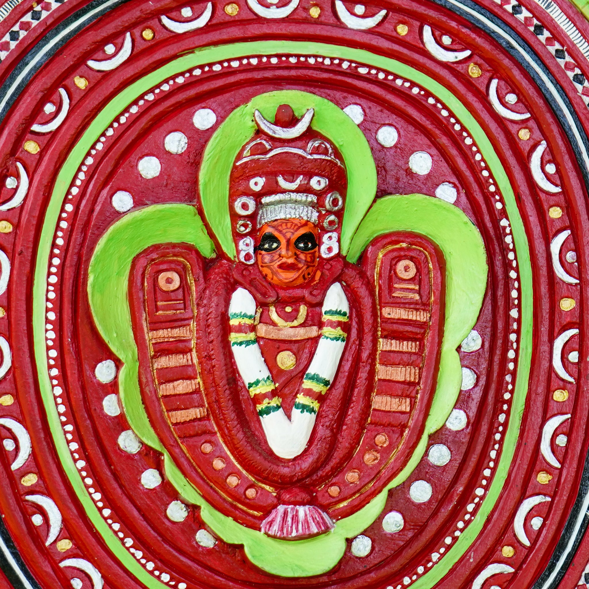 Handcrafted Chamundi Theyyam Wooden Decor-Made to Order