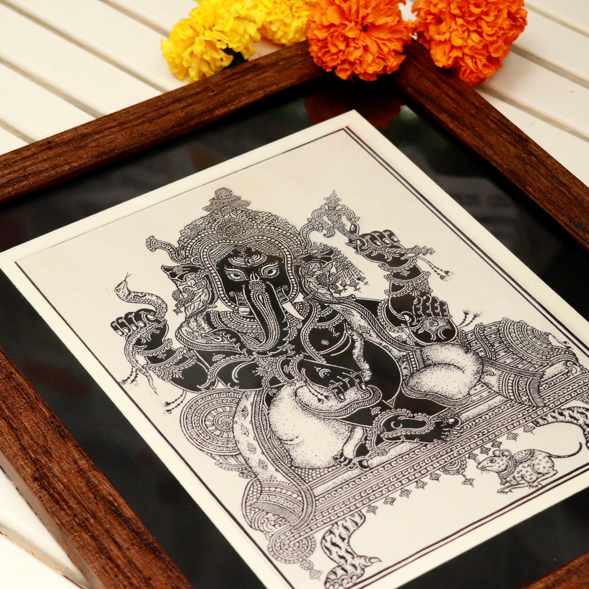 Shop traditional handpainted Pattachitra Ganesha Painting