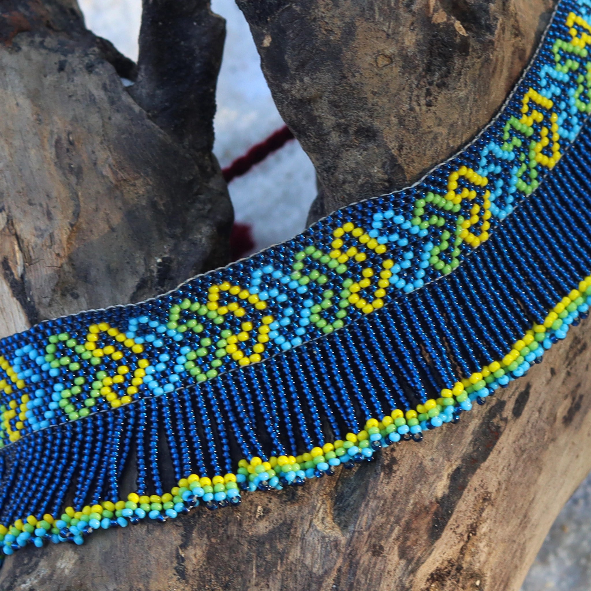 Kutch Bead work Neck piece - Dark & Light Blue