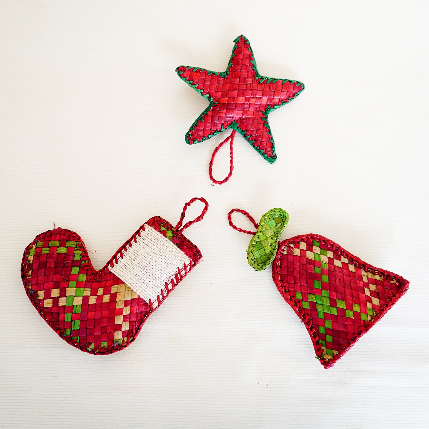 Eco-Friendly Christmas Tree Decoration Combo(Pack of 3) |Handmade Screw Pine