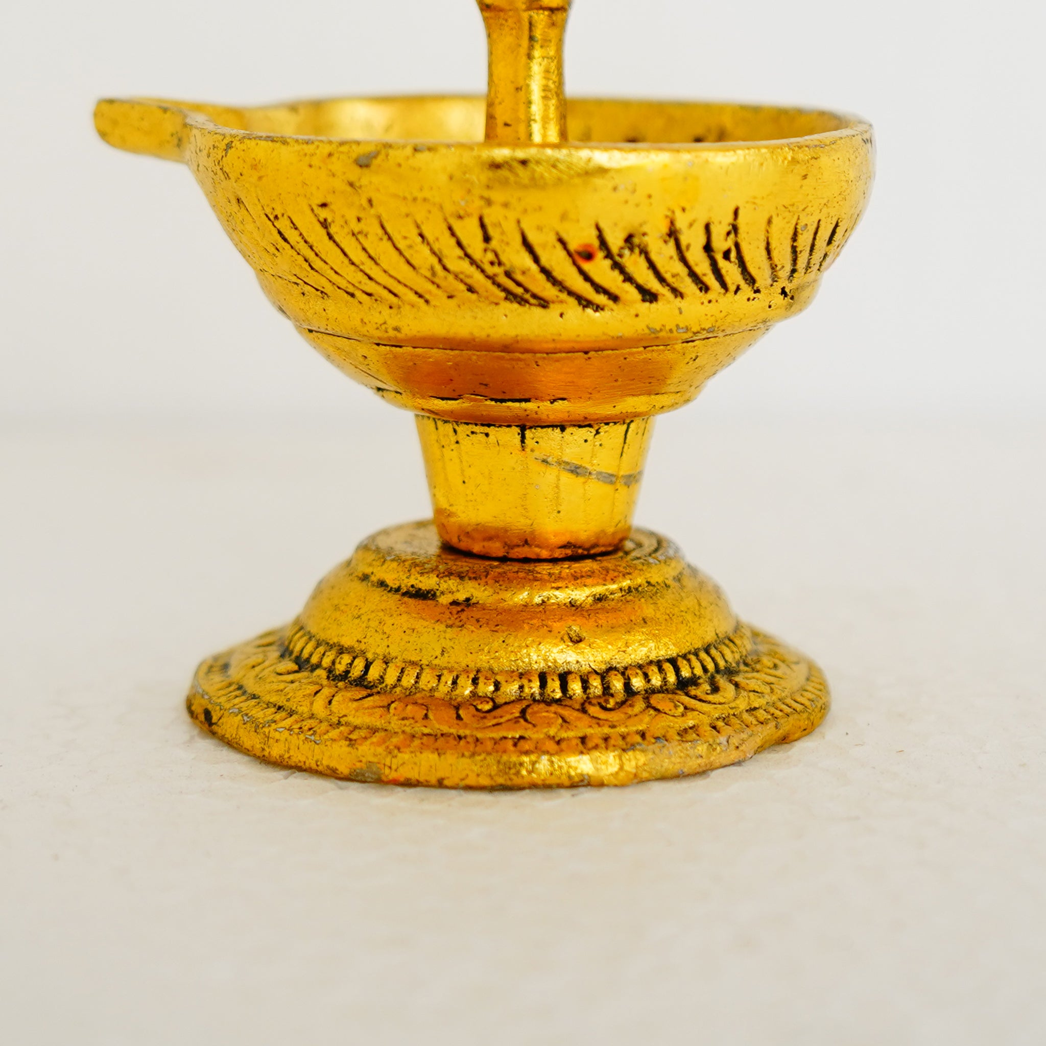 Peacock Head Deepak with Stand Traditional Brass Oil Lamp for Home Decor