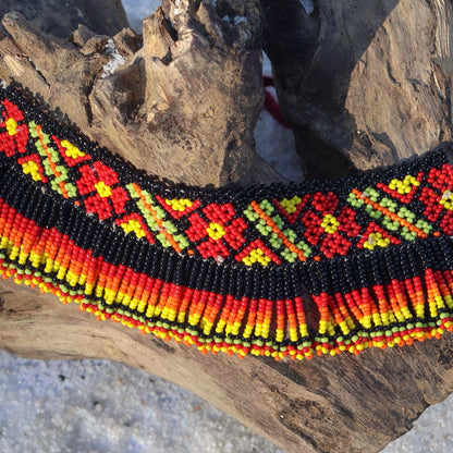 Kutch Bead work Neck piece - Black & Red